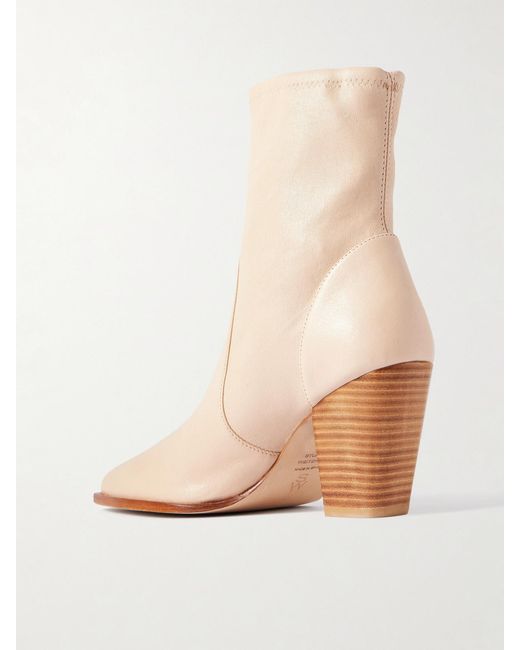 Stuart Weitzman Natural Jolene Leather Ankle Boots
