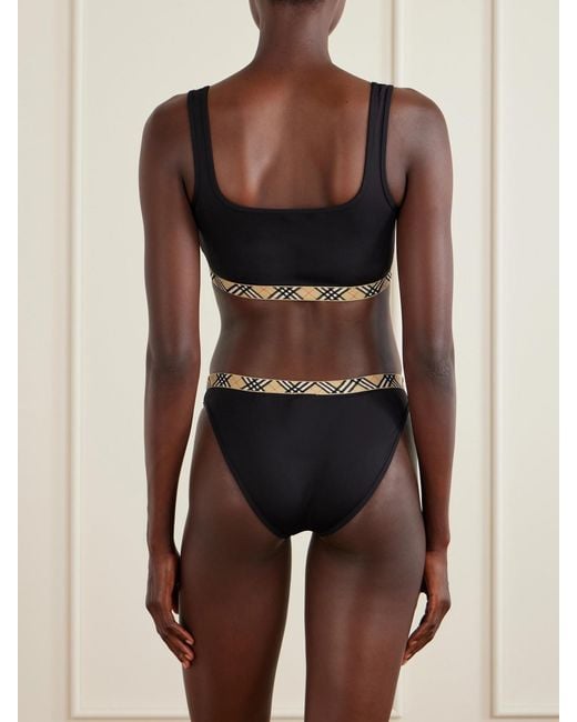 Burberry Blue Samphire Checked Bikini Top