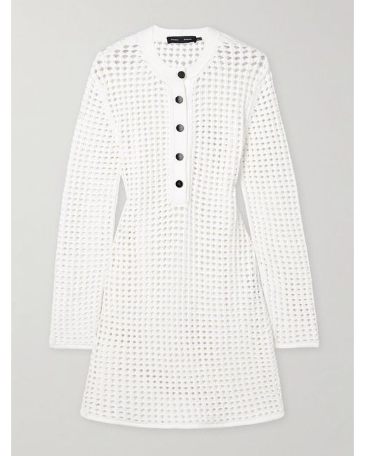 Proenza Schouler White Micah Crocheted Mini Dress
