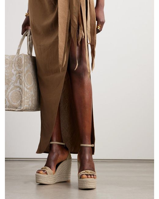 Versace Natural Wedge Sandals