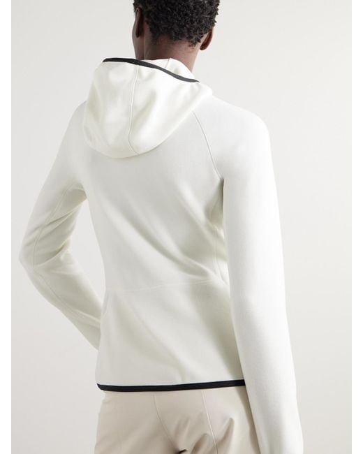 Moncler White Appliquéd Hooded Fleece Jacket