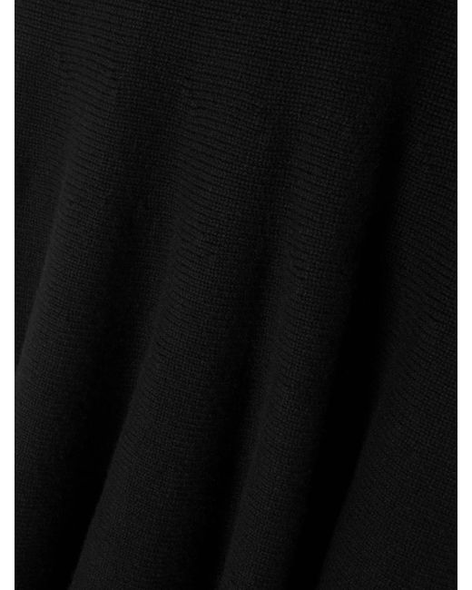 Alaïa Black Pleated Knitted Cashmere And Wool-Blend Midi Skirt