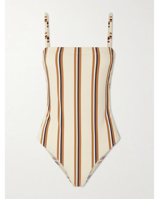 Eres Natural Iode Striped Jacquard Swimsuit