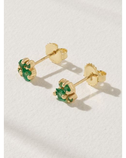 Suzanne Kalan Metallic 18-Karat Emerald Earrings