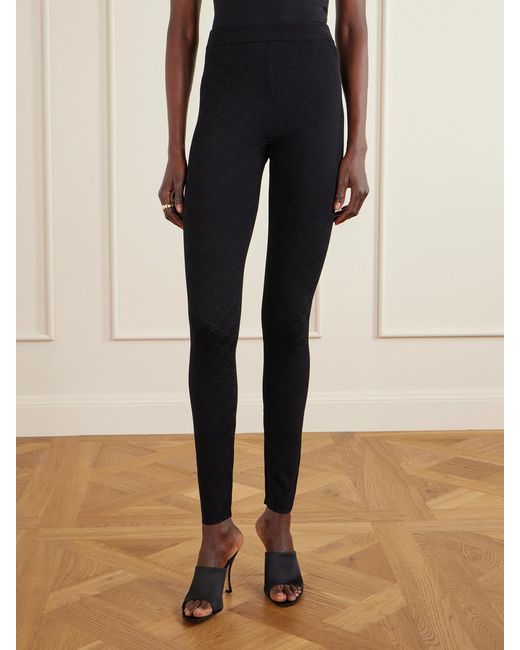 Gucci Blue Jacquard-Knit Leggings