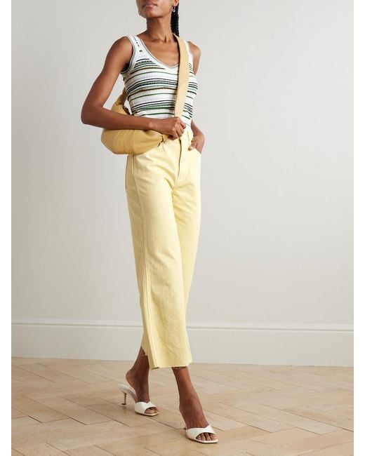 Veronica Beard Yellow Taylor High-Rise Flared Jeans