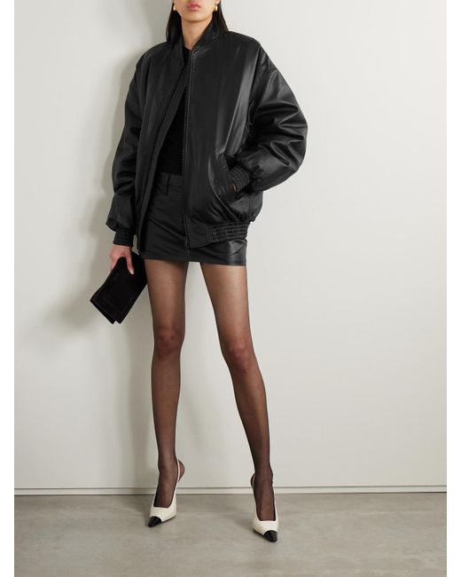 Wardrobe NYC Black Leather Bomber Jacket