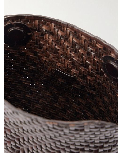 Amanu Brown The Zambia Woven Leather Clutch Bag