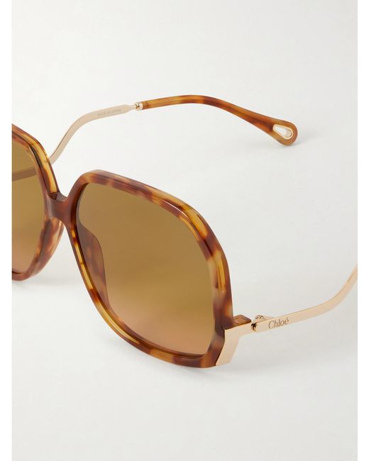 Chloé Multicolor Squared-Frame Acetate Sunglasses