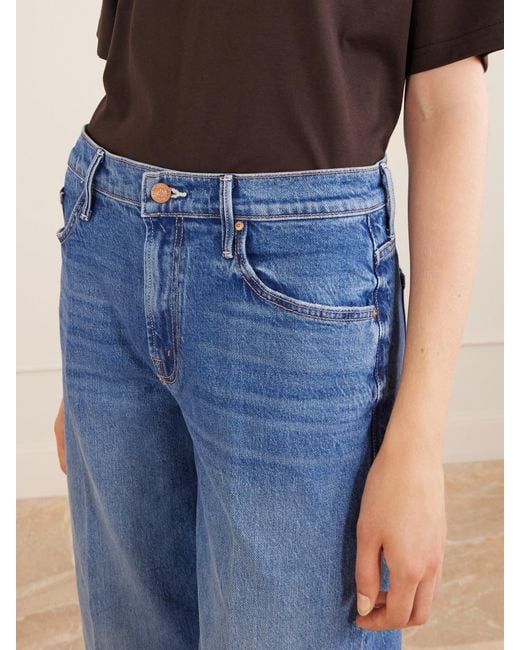 Mother Blue The Mid Rise Maven Flood Wide-Leg Jeans