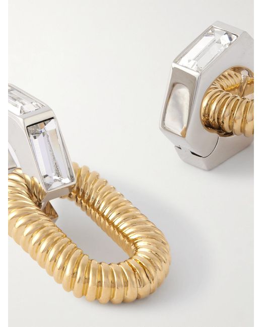 Rabanne Metallic Xl Link And-Tone Crystal Earrings