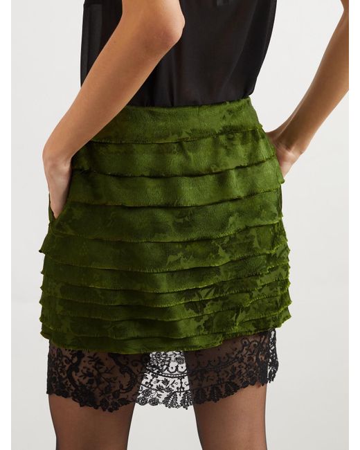 Saint Laurent Layered Cotton And Silk-Blend Lace-Trimmed