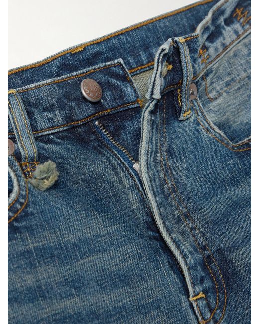 R13 Blue Charlotte Hoch Sitzende Bootcut-Jeans Mit Distressed-Details