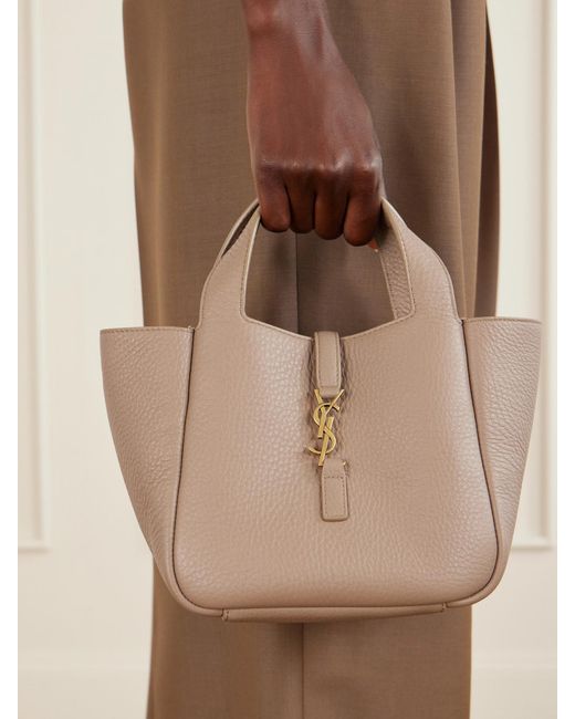 Saint Laurent Natural Le 5 Á 7 Baby Bea Leather Tote