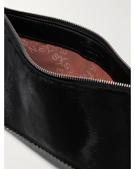 Stella McCartney Black Falabella Pochette Schultertasche Aus Gebürstetem Samt