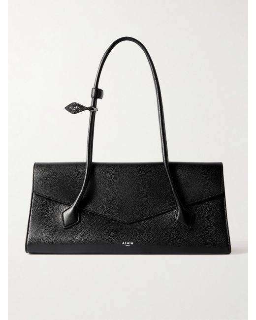 Alaïa Black Le Teckel Flap Schultertasche Aus Strukturiertem Leder