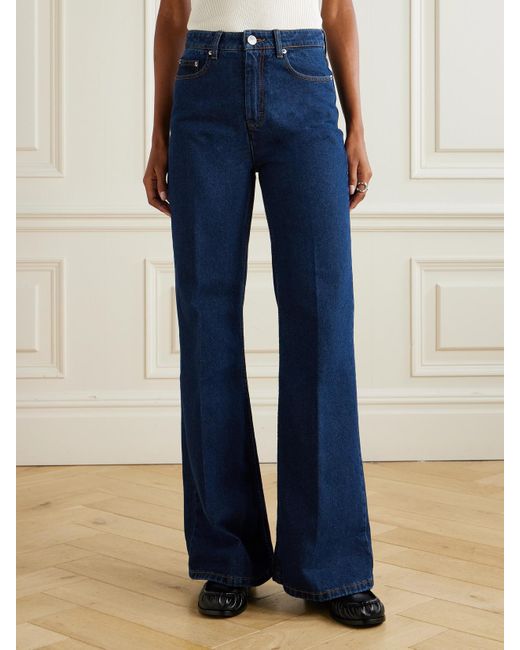 AMI Blue Hoch Sitzende Schlagjeans