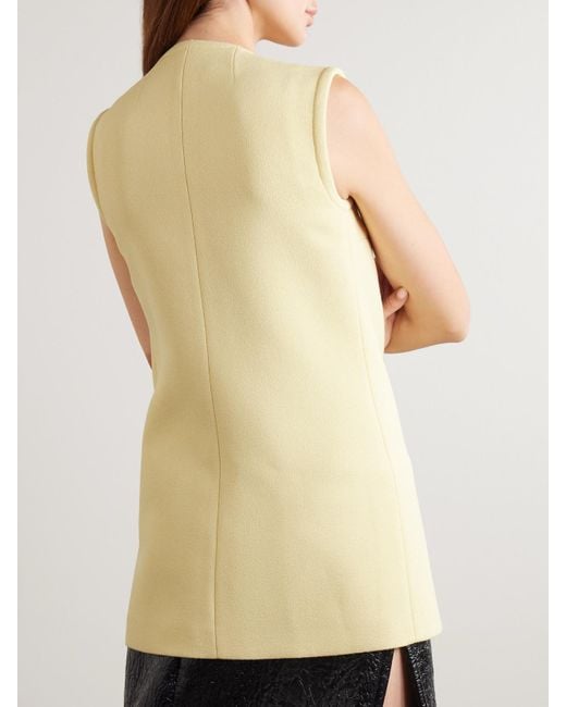 Gucci Yellow Double-Breasted Crepe Vest