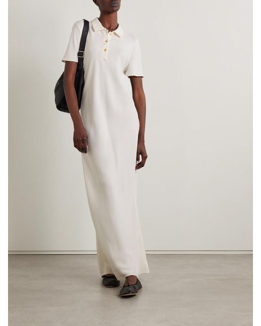 Robe Longue En Crêpe De Soie Valenit The Row en coloris White