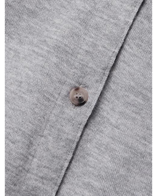 Khaite Gray Brieta Merino Wool Cardigan