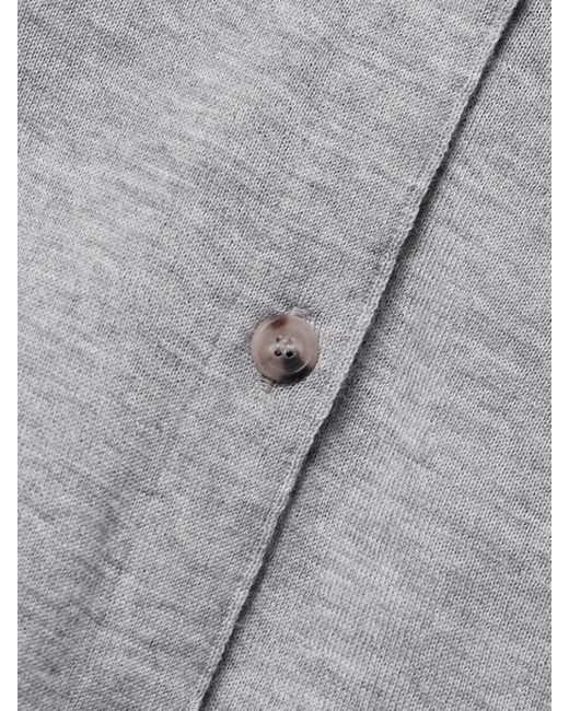 Khaite Gray Brieta Merino Wool Cardigan