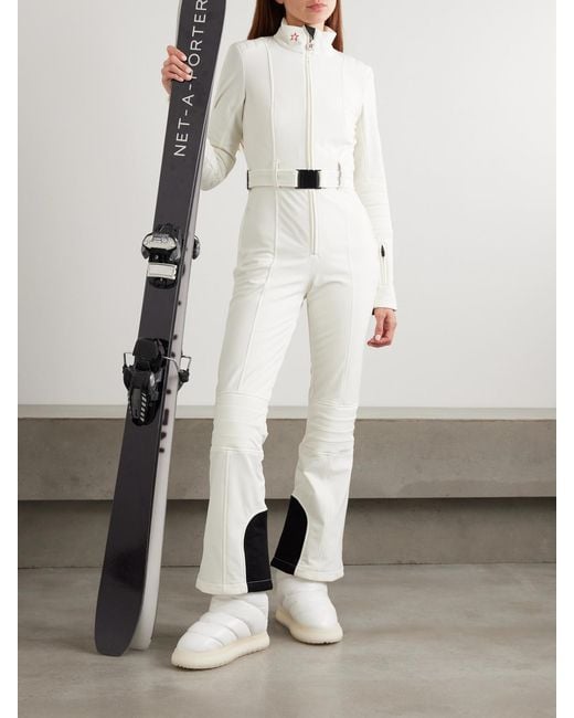 Perfect Moment White Jg Belted Padded Down Ski Suit