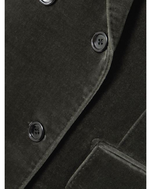 Tom Ford Black Doppelreihiger Blazer Aus Samt Aus Einer Baumwollmischung
