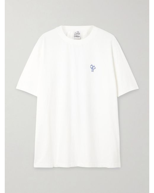 Donde Esteban White Baila La Vida Printed Cotton-Jersey T-Shirt