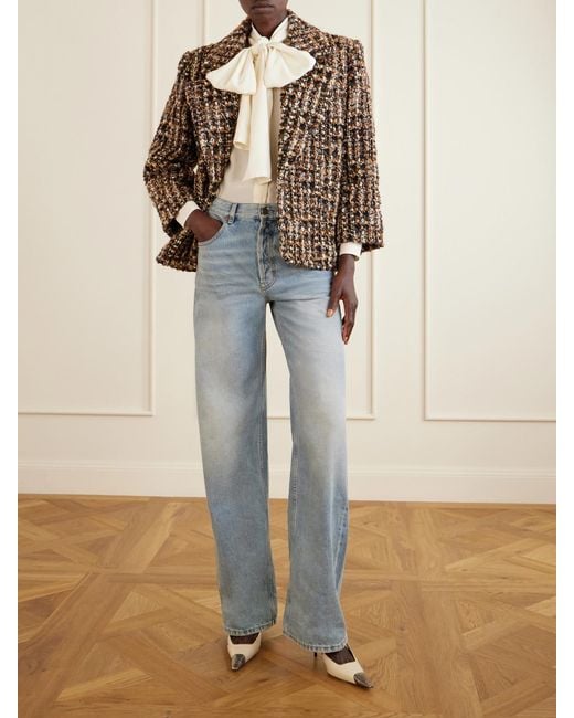 Saint Laurent Blue Neo 90S High-Rise Straight-Leg Jeans