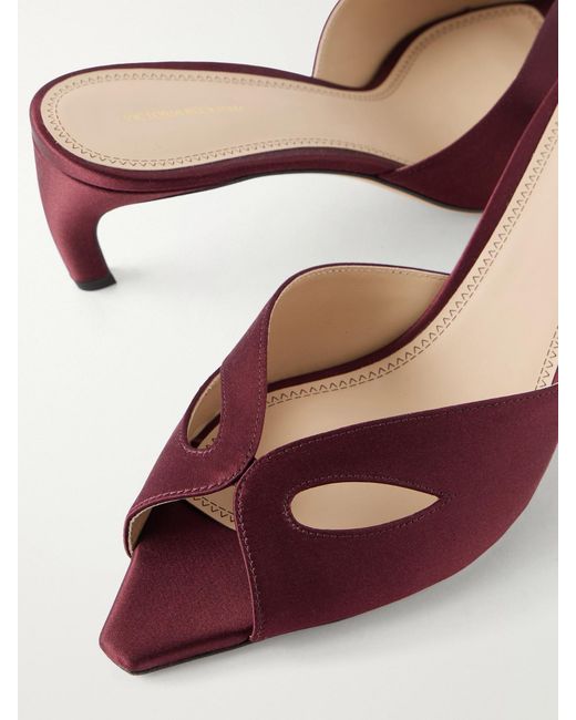 Victoria Beckham Red Harlow Mask 55 Satin Sandals