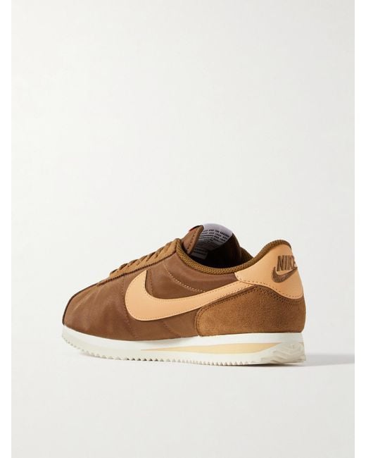 Nike Brown Cortez Suede And Leather-Trimmed Shell Sneakers
