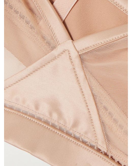 Eres Natural Diva Satin-Trimmed Stretch-Tulle Soft-Cup Triangle Bra