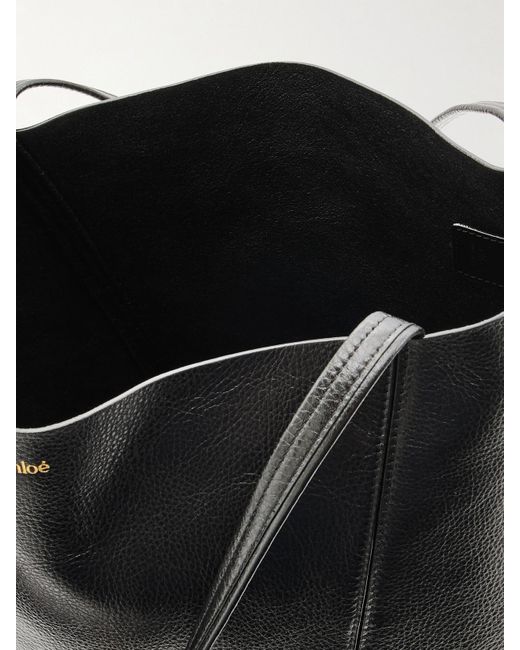 Chloé Black Spin Tote Aus Strukturiertem Leder Mit Verzierungen