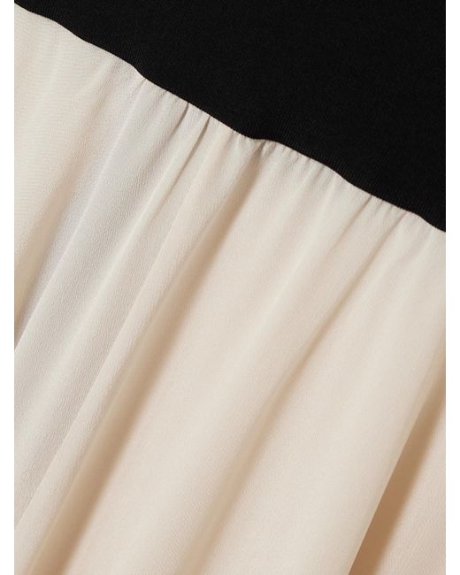 Esse Studios Natural Illi Trägerloses Maxikleid Aus Stretch-Strick Und Crêpe De Chine Aus Seide Mit Schal
