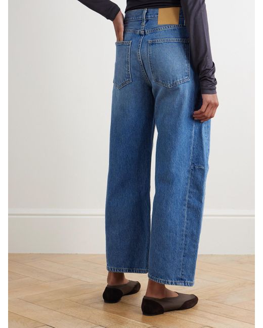 B Sides Blue Slim Lasso Mid-Rise Barrel-Leg Jeans