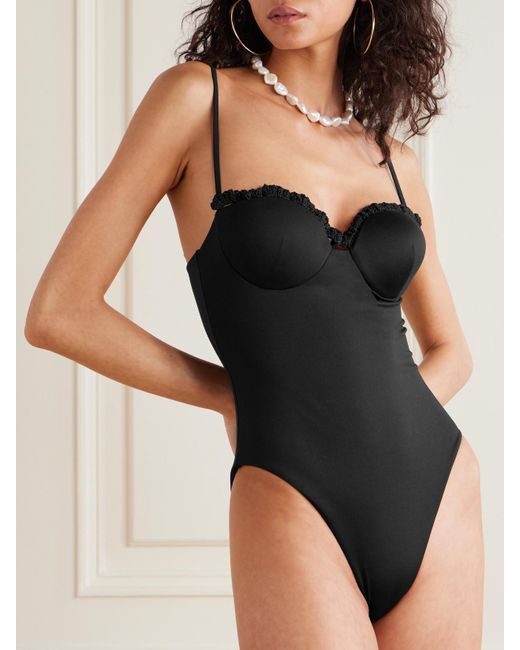 Maillot De Bain À Armatures Et À Finitions En Crochet Magda Butrym en coloris Black