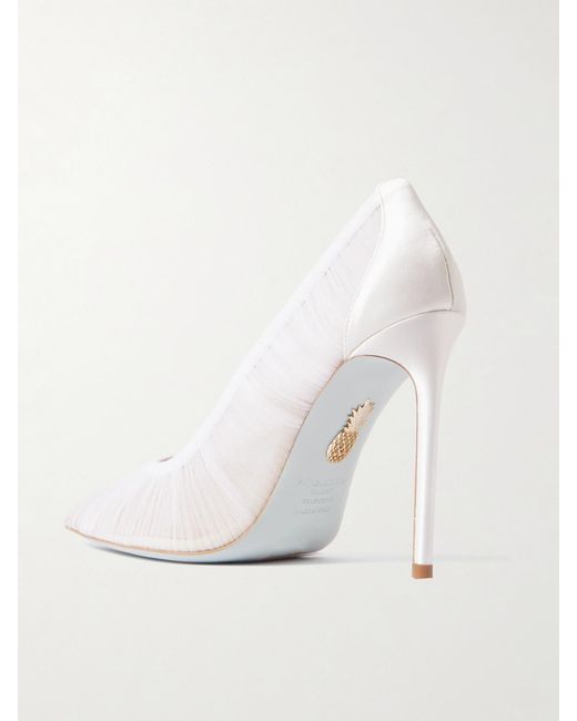 Aquazzura Natural Voile 105 Tulle And Satin Pumps