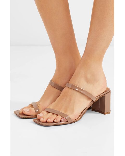 BY FAR Tanya Patent-leather Sandals | Lyst
