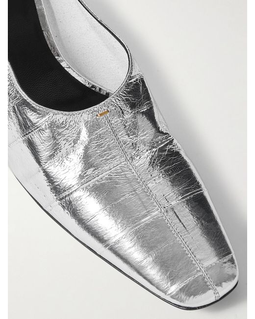 Khaite White Cecilia Pumps Aus Metallic-Leder