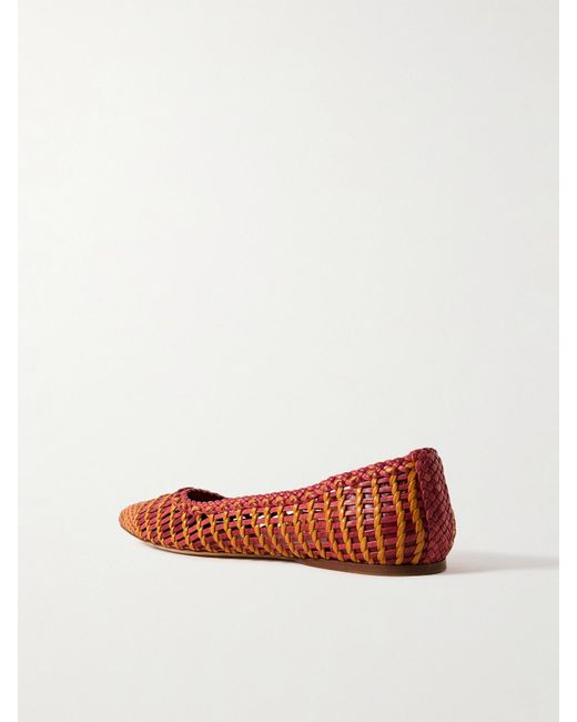 Gabriela Hearst Brown Milos Woven Leather Ballet Flats