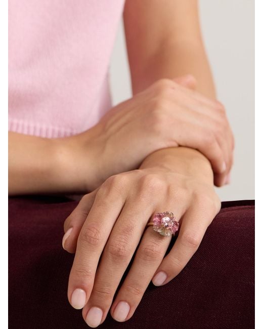 Irene Neuwirth Pink Tropical Flower 18-Karat Tourmaline Ring