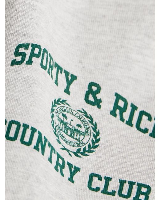 Sporty & Rich White Varsity Crest Printed Cotton-Blend Jersey Shorts