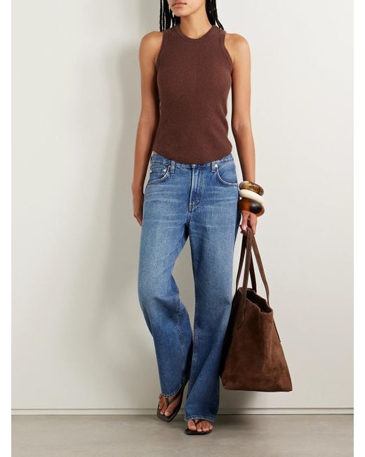 Citizens of Humanity Brown Akira Ribbed Wool And Cashmere-Blend Tank