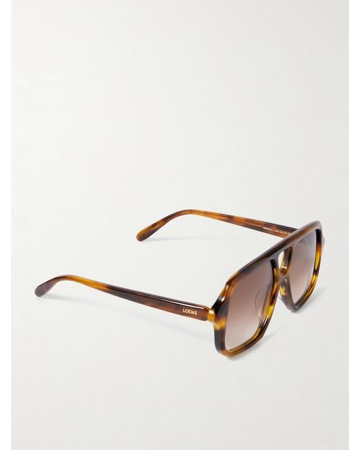Loewe Brown Aviator-Style Tortoiseshell Acetate Sunglasses