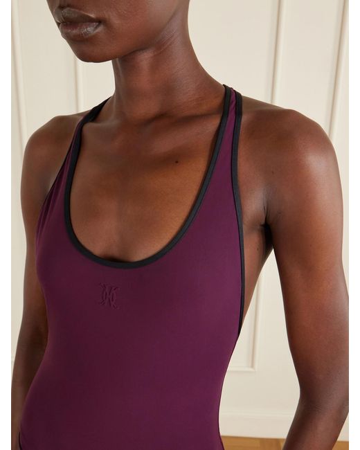 Kiki de Montparnasse Purple Two-Tone Piped Swimsuit
