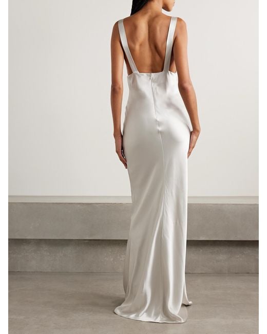 Nili Lotan White Bionca Silk-Charmeuse Gown