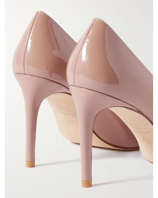 Stuart Weitzman Pink Stuart Power Patent-Leather Pumps