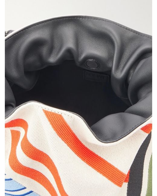 Loewe Blue Flamenco Paneled Canvas Clutch