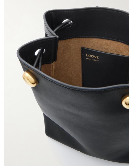 Loewe Black Pebble Schultertasche Aus Leder Mit Verzierungen