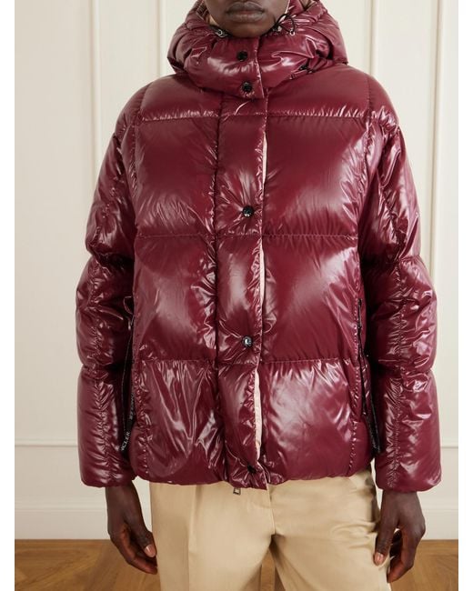 Moncler Red Parana Quilted Shell Down Jacket